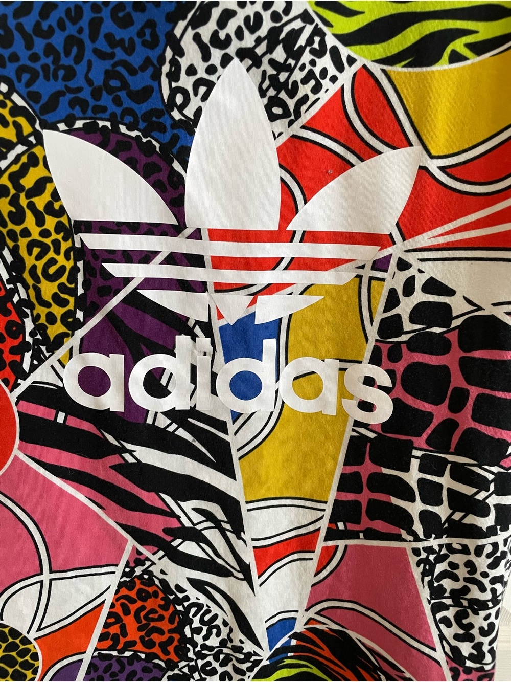 adidas Black Multicolor Graphic Trefoil Tee - Picture 2 of 3